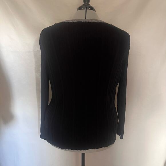 Rebel Wilson Angel Ribbed Sweater Sz 3X Preppy V-Neck Holiday Glitter Metallic - Picture 7 of 12